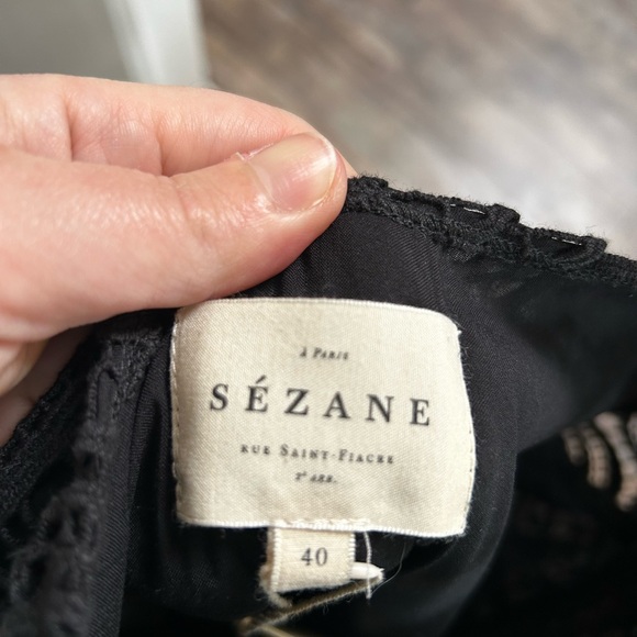 NWT. SEZANE Sarah dress in BLACK guipure, sz 8. - Picture 11 of 11